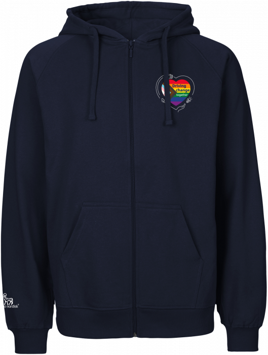 Neutral - Novo Pride Organic Loose Fit Hoodie With Full Zip - Navy